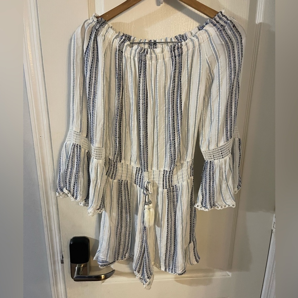 Surf Gypsy Striped Off-Shoulder Romper